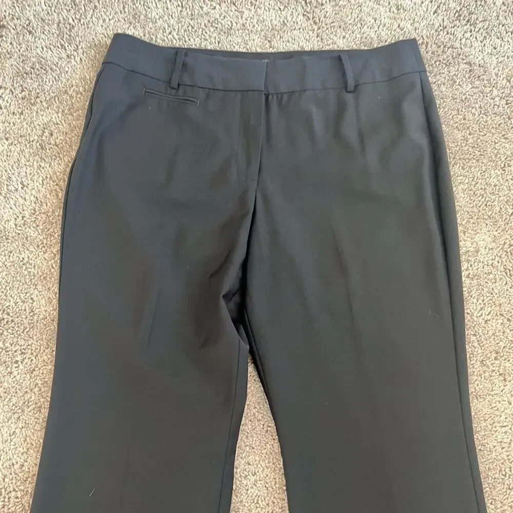 Talbots Women 14P Petite Wool Blend Wide Leg Career Navy Heritage Dress Pants - Picture 10 of 14